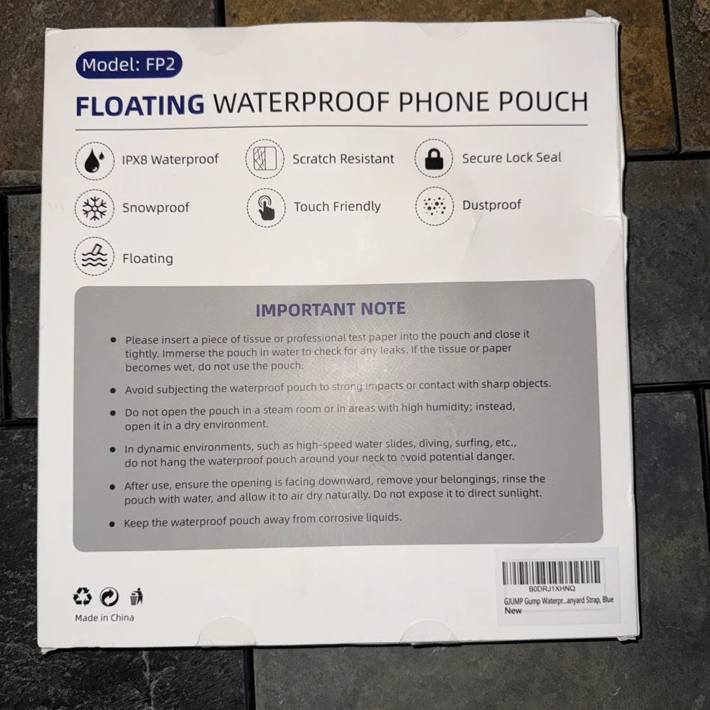 GJUMP Waterproof Phone Pouch Floating 2 Pack, IP68 Dry Bag Compatible Blue*2